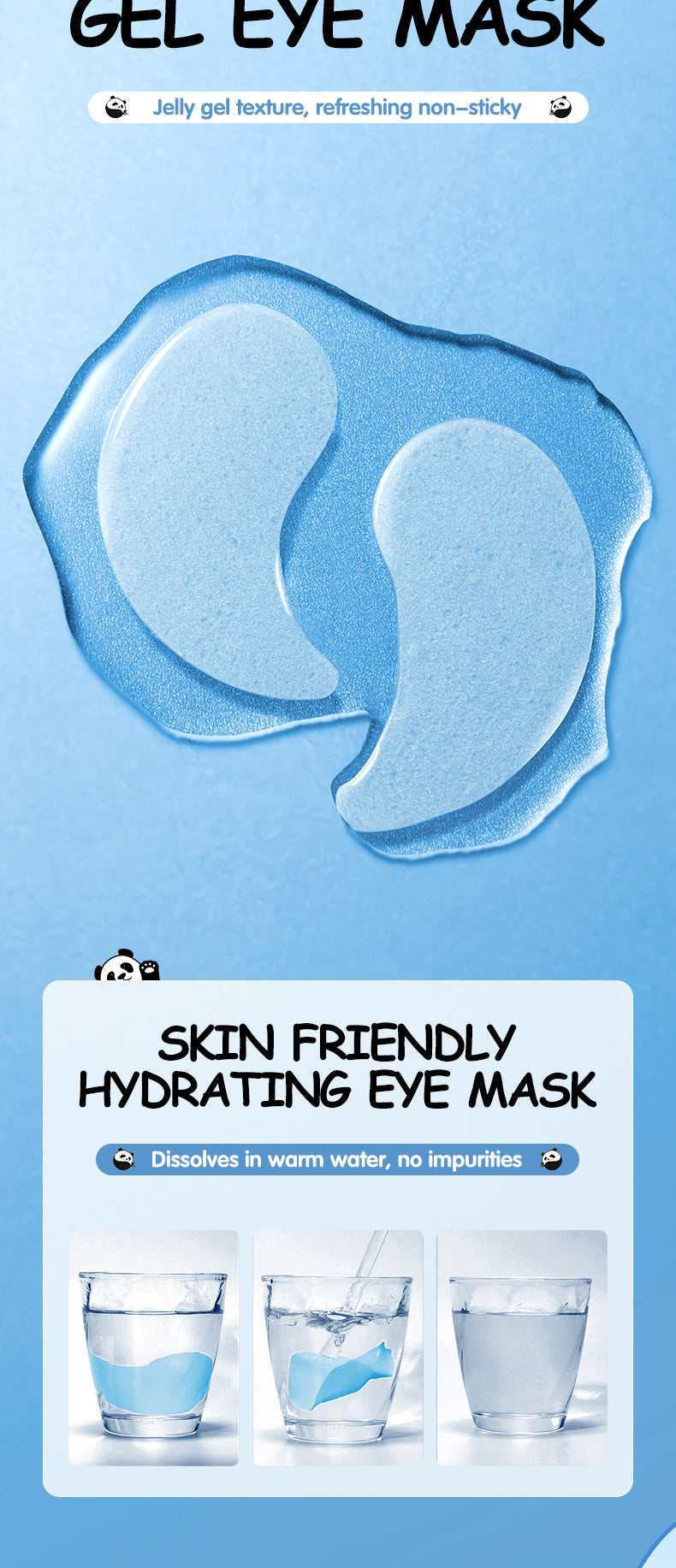 Wholesale Panda Blueberries Gel Eye Mask, Diminish Dark Circles, OEM Nourishes and Brighten Eye Masks 542