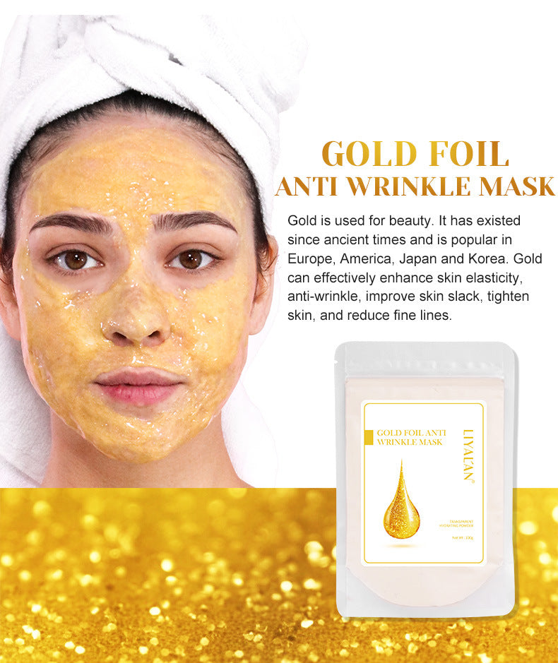 OEM Gold Foil Anti Wrinkle Crystal Mask Powder, Hydrating Soft Mask Powder, Spa Beauty DIY Jelly Mask 130