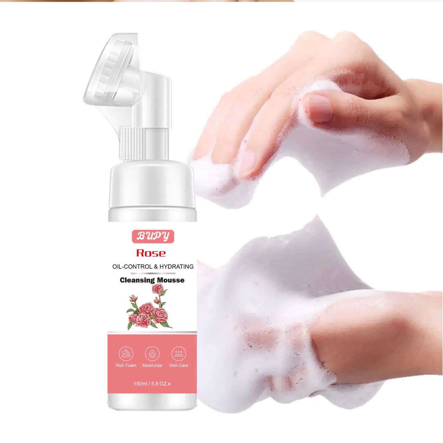 OEM & ODM Wholesale Rose Cleansing Mousse, Refreshing Oil Control, Cleansing and Makeup Removal, Moisturizing Face Cleanser 324