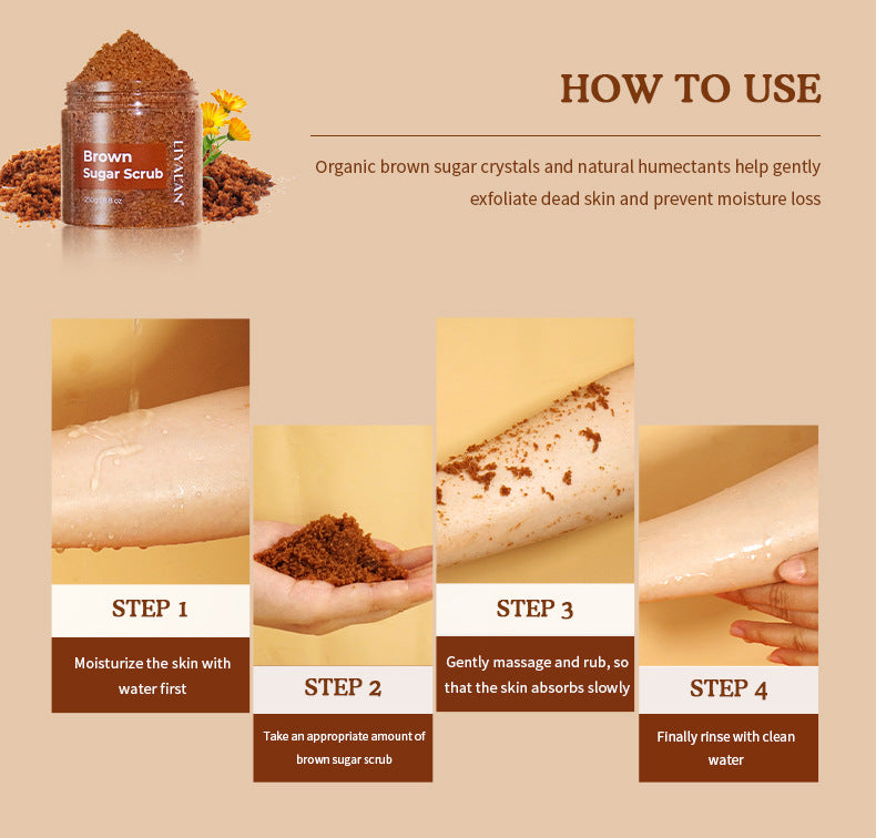 Private Label Brown Sugar Scrub, Deep Cleansing, Brightening and Smoothing Body Skin Scrub Customization 179