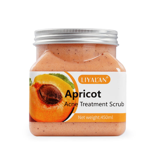 Wholesale Apricot Acne Treatment Bath Salt Scrub, Deep Cleansing, Exfoliation, Fruit Body Scrub 118
