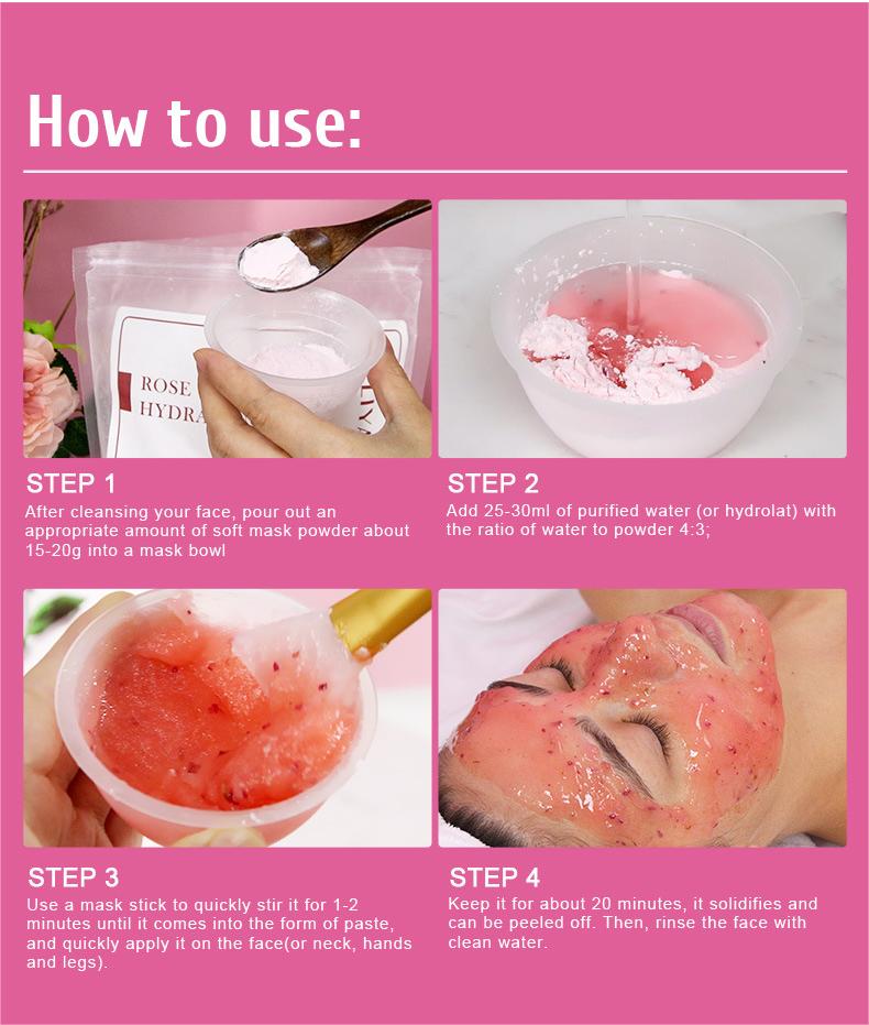 OEM Turmeric Detoxifing Facial Mask Powder, Hydrating Soft Mask Powder, Spa Beauty DIY Jelly Mask 136