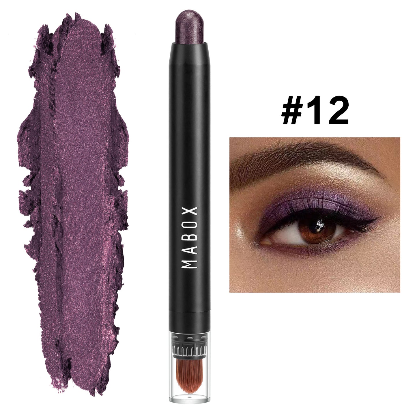 OEM Wholesale Purple Shiny Waterproof Eyeshadow Stick, Eye Makeup Highlighter Pen, Lying Silkworm Pen with Brush head 295