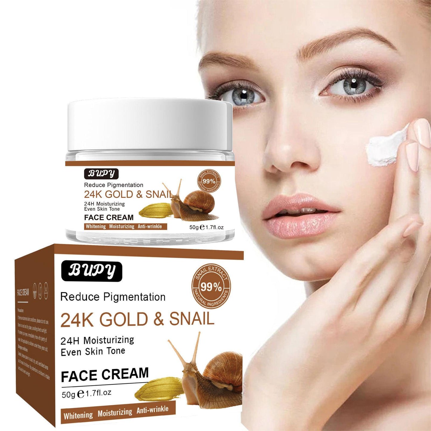 Wholesale Customized Golden Snail Face Cream, UV Resistant, Refreshing, Moisturizing Essence Cream Supplier 318