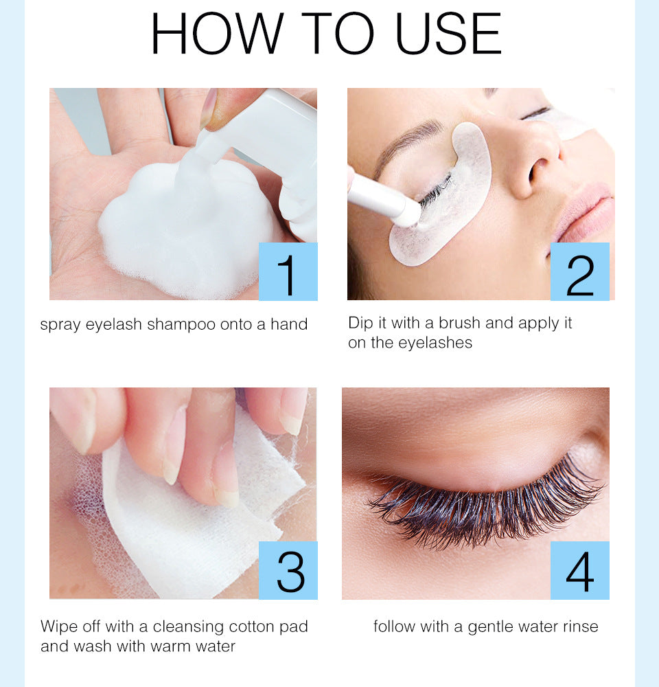 OEM Wholesale Eyelash Shampoo, Eyelash Cleaning and Makeup Removing Foam 387
