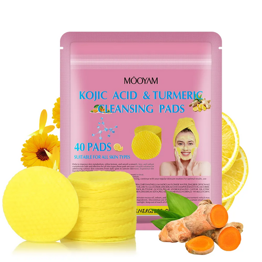 Private Label Custom Skin Eliminates Oil Exfoliation Face Kojic Acid Turmeric Cleansing Pads, Facial Cleansing Pad 568