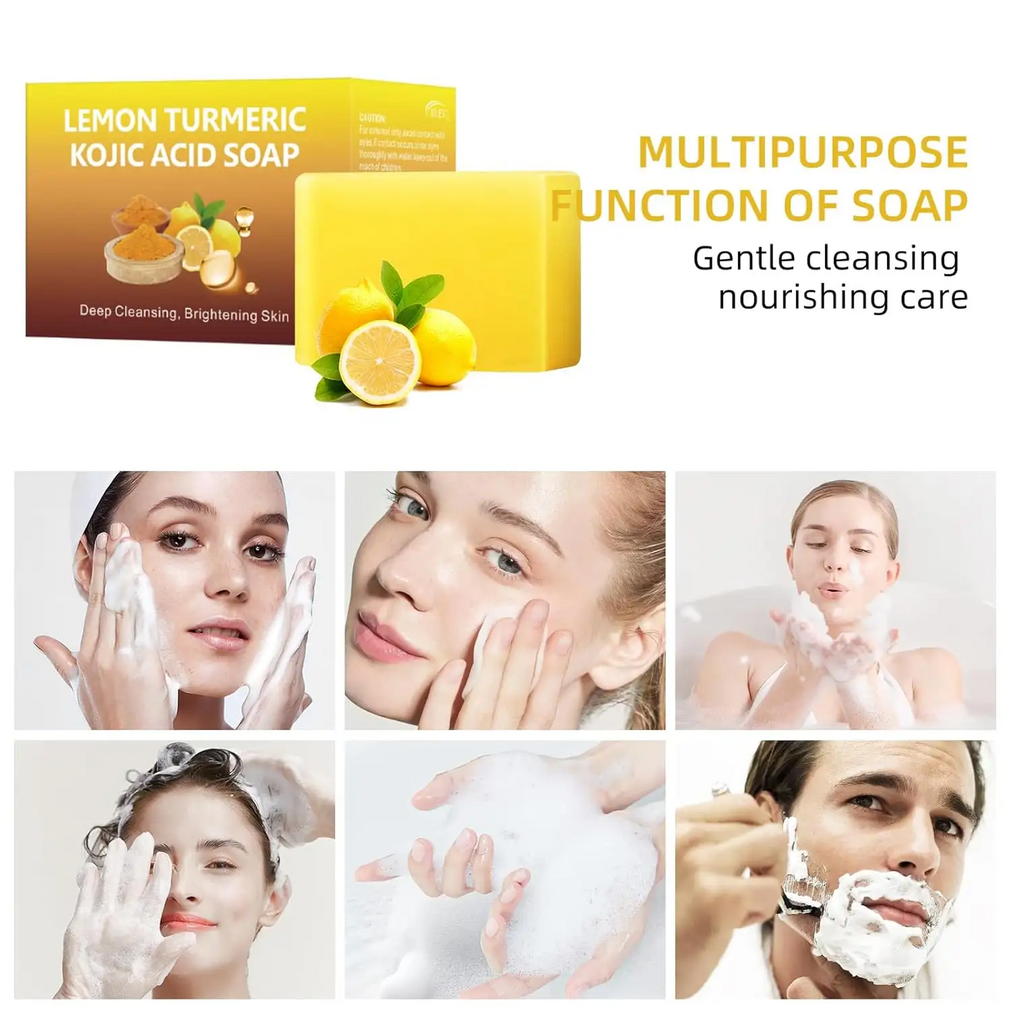 OEM Customized Kojic Acid Dark Spot Remover Soap Lemon Turmeric Kojic Acid Soap 572