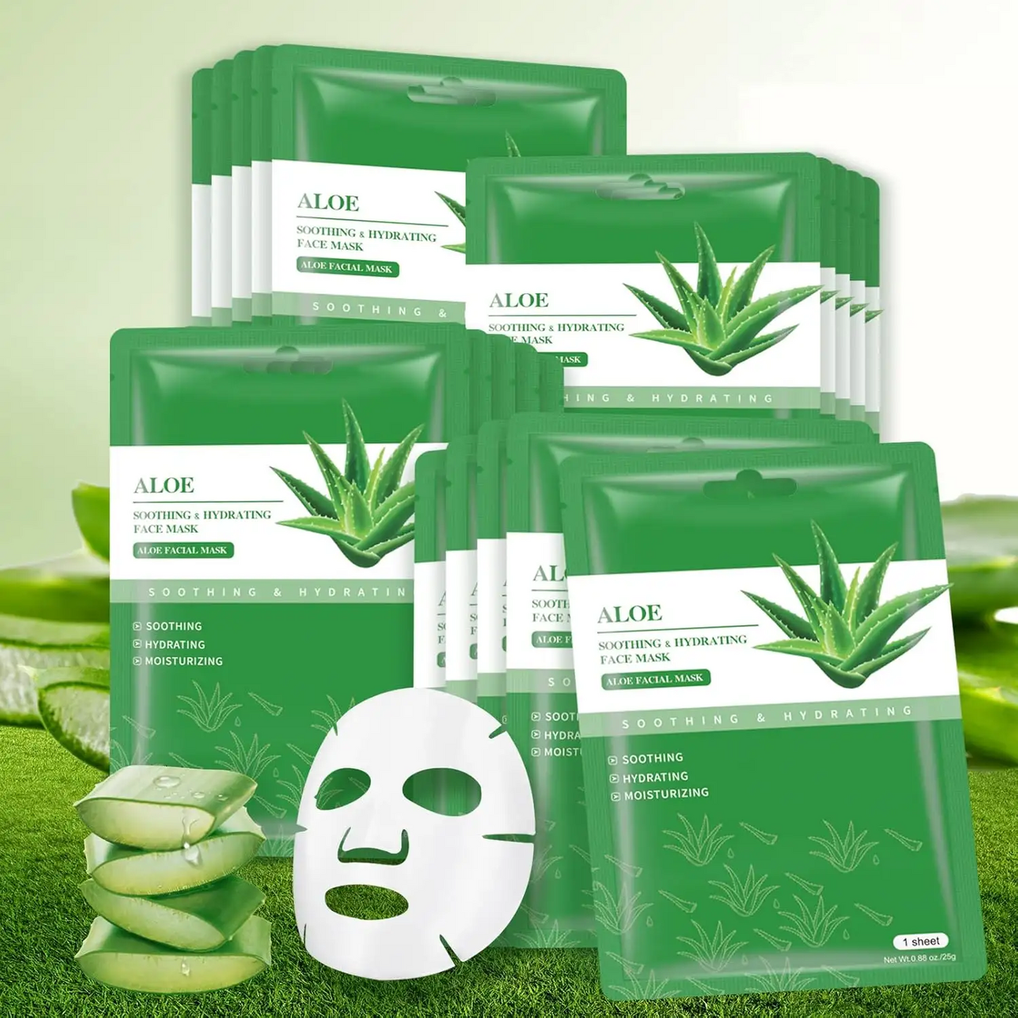 Wholesale 10PCS/ BOX Face Masks Skincare Sheet Private Label Aloe Vera Facial Mask Sheets 574