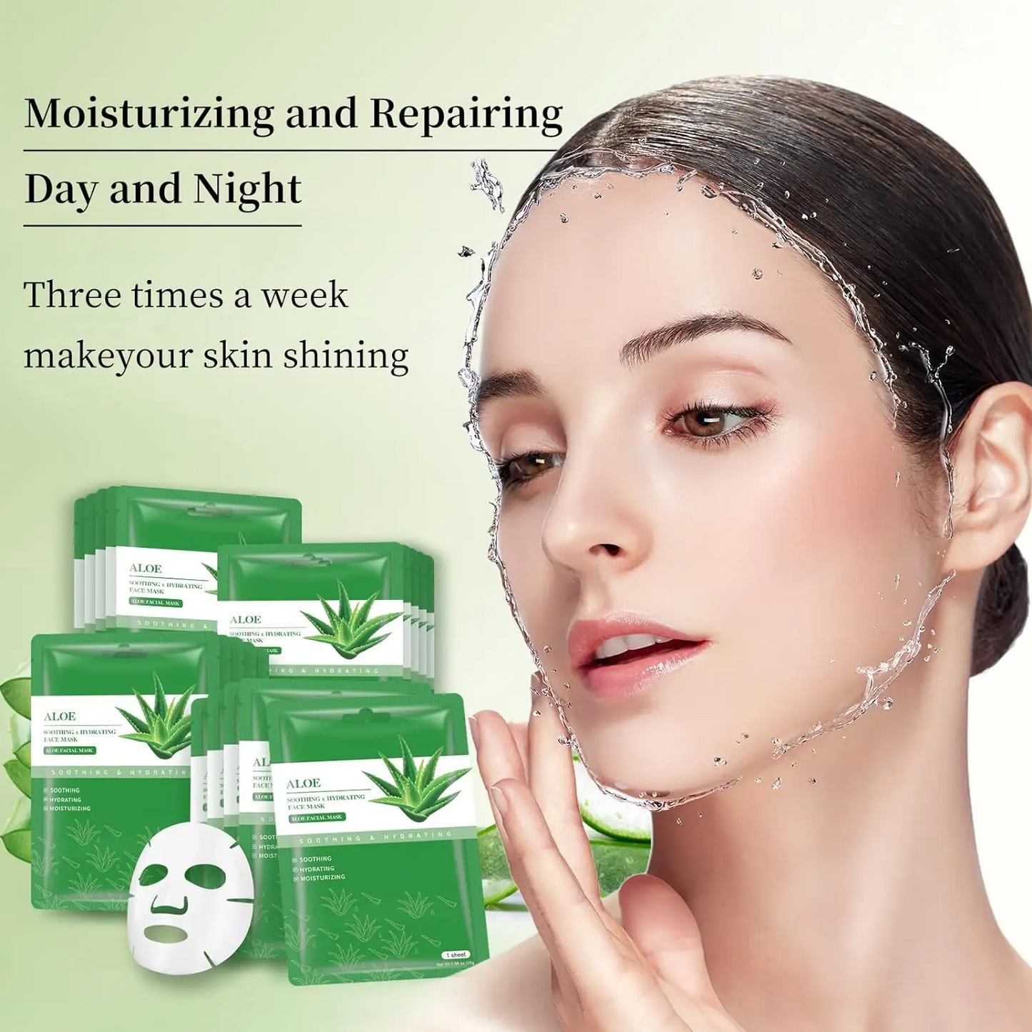 Wholesale 10PCS/ BOX Face Masks Skincare Sheet Private Label Aloe Vera Facial Mask Sheets 574