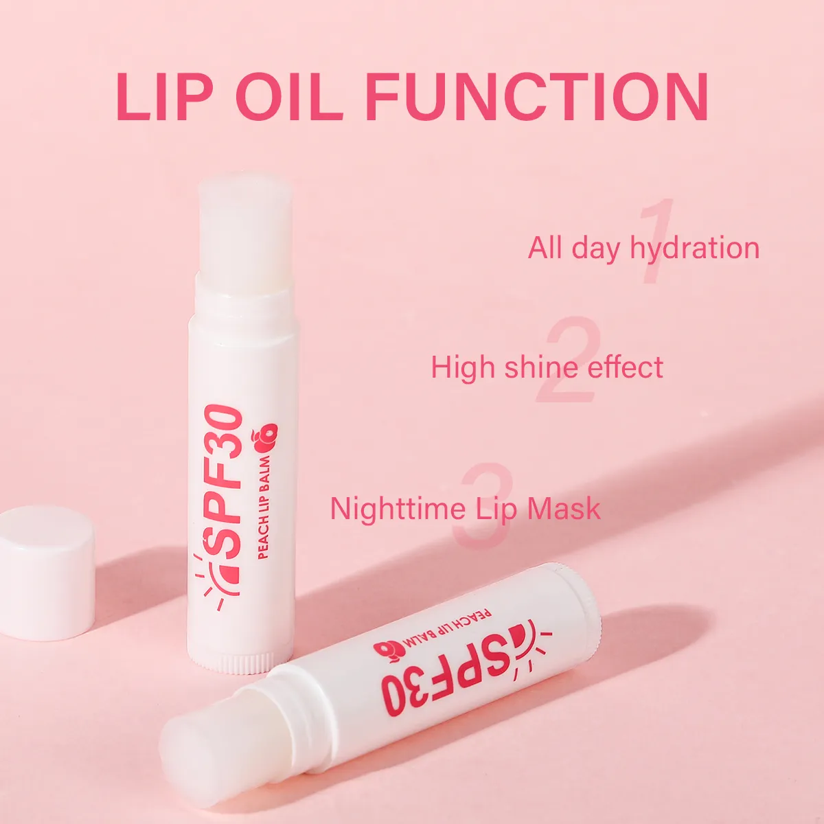 Organic Natural Portable Prevents Dry Moisturizing Cracking Lipstick Fruit Flavor Sunscreen SPF 30 Peach Lip Balm 578