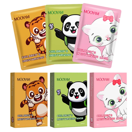 5PCS/ BOX Natural Organic Animal Cartoon Children's Face Mask Gentle Moisturizing Kids Baby Facial Care Mask For Boys And Girls 584