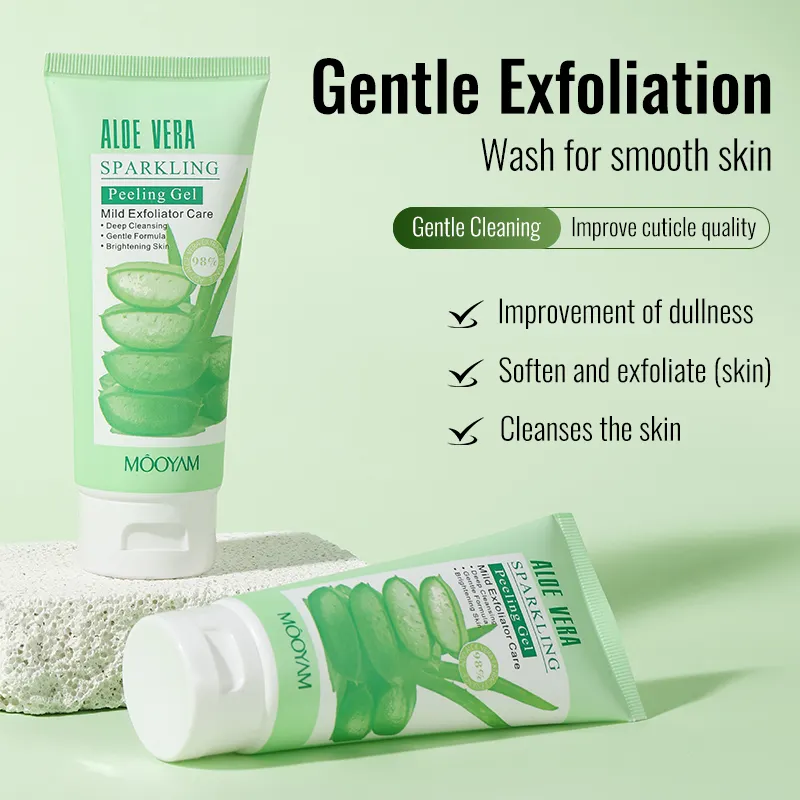 Private Label Exfoliating Aloe Sparkling Peeling Gel Dead Skin Removal Natural Deep Exfoliator Scrub Cleansing Peeling Gel 594