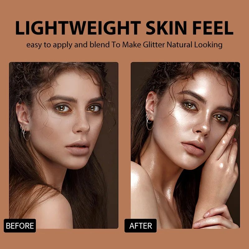 Face Skin Body Oil Golden Bronze Tan Glow Shimmer Makeup Glitter Liquid Body Highlighter Body Glow Oil 612