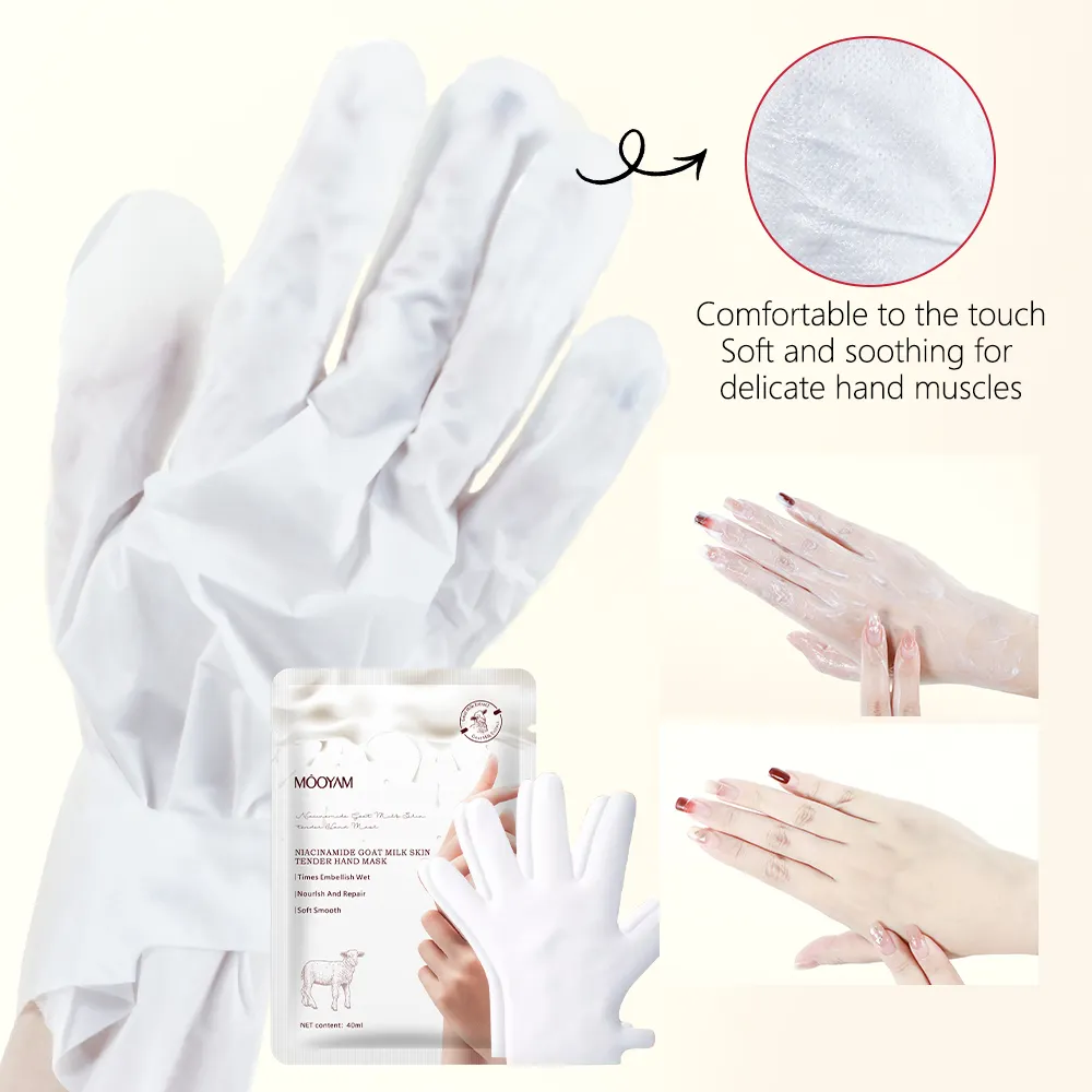 Wholesale Skin Care Moisturizing Peeling Gloves Hand Mask Whitening Goat Milk Hand Sheet Mask 620