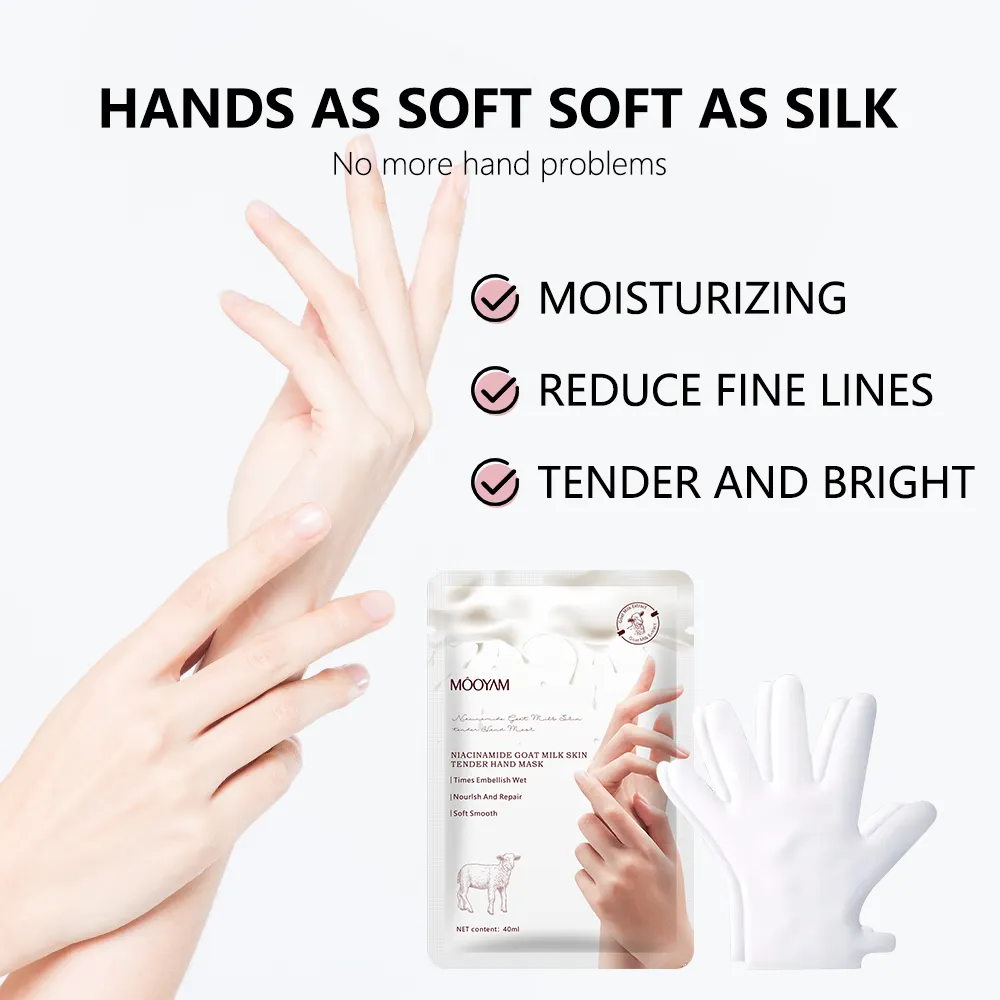 Wholesale Skin Care Moisturizing Peeling Gloves Hand Mask Whitening Goat Milk Hand Sheet Mask 620