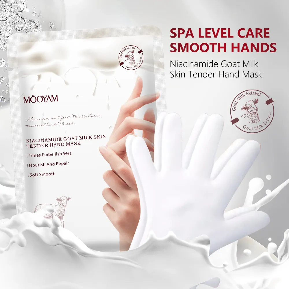 Wholesale Skin Care Moisturizing Peeling Gloves Hand Mask Whitening Goat Milk Hand Sheet Mask 620