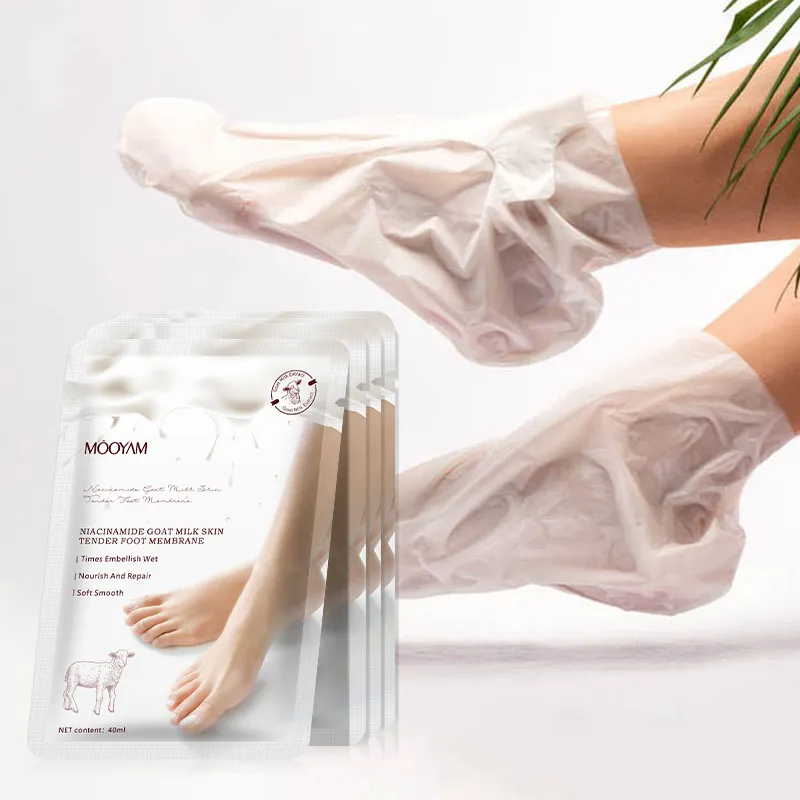 Private Label Foot Spa Care Goat Milk Foot Masks Removes Dead Skin Peeling Foot Mask 624