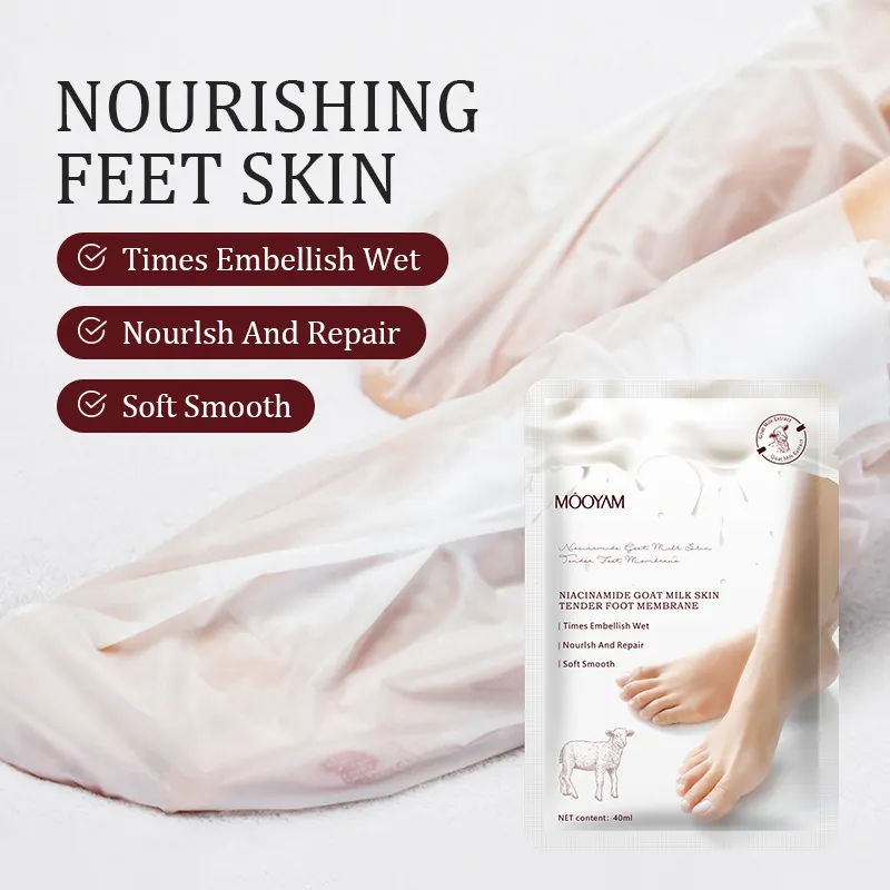 Private Label Foot Spa Care Goat Milk Foot Masks Removes Dead Skin Peeling Foot Mask 624