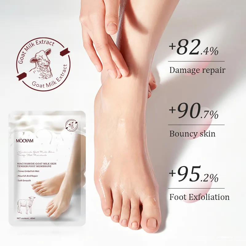 Private Label Foot Spa Care Goat Milk Foot Masks Removes Dead Skin Peeling Foot Mask 624