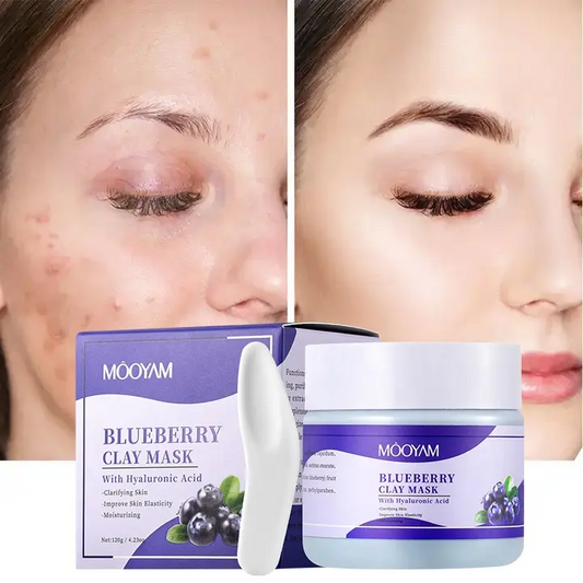 Private Label Blueberry Face Skin Care Mud Mask Improve Acne Purifying Blueberry Clay Mask 704