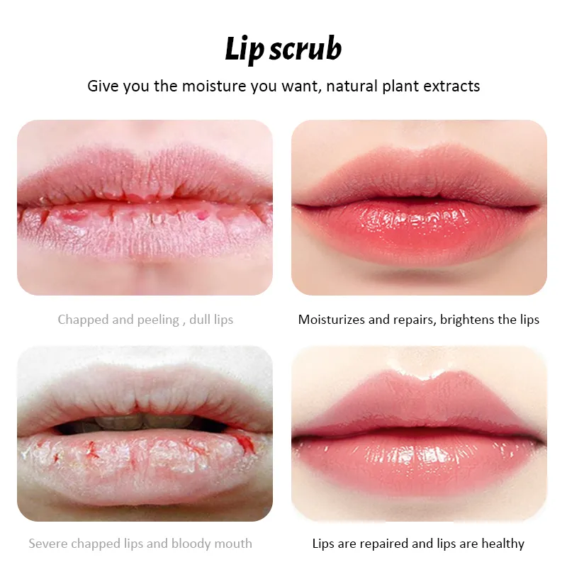 Private Label Vegan Himalaya Salt Lip Scrub Moisture Exfoliating Scrub Lip Film Nourish Repair Fine Lines Lips Care 712