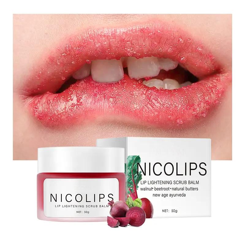 Private Label NicoLips Lip Scrub Moisturizing Dark Lips Natural Lightening Brighten Pink Lip Scrub 740