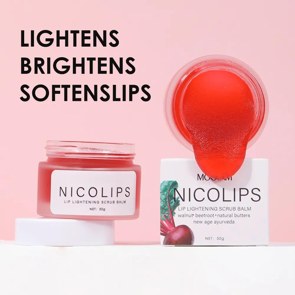 Private Label NicoLips Lip Scrub Moisturizing Dark Lips Natural Lightening Brighten Pink Lip Scrub 740