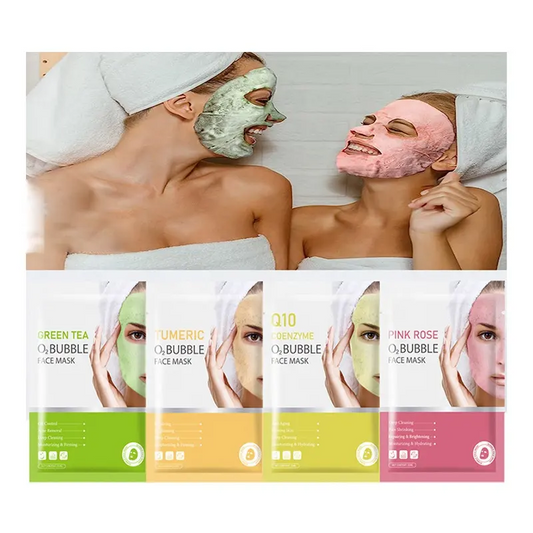 Wholesale Skincare O2 Bubble Facial Mask Q10 Turmeric Vegan Purifying Natural Bubble Mask with Green Tea 782