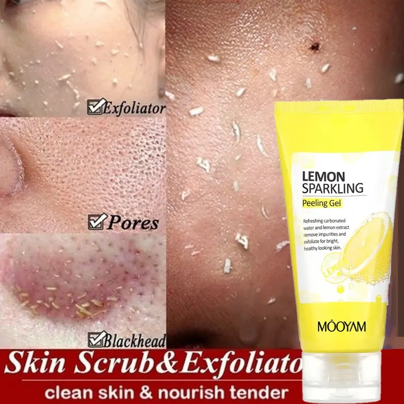 Private Label Exfoliating Lemon Sparkling Peeling Gel Dead Skin Removal Natural Deep Exfoliator Scrub Cleansing Peeling Gel 800