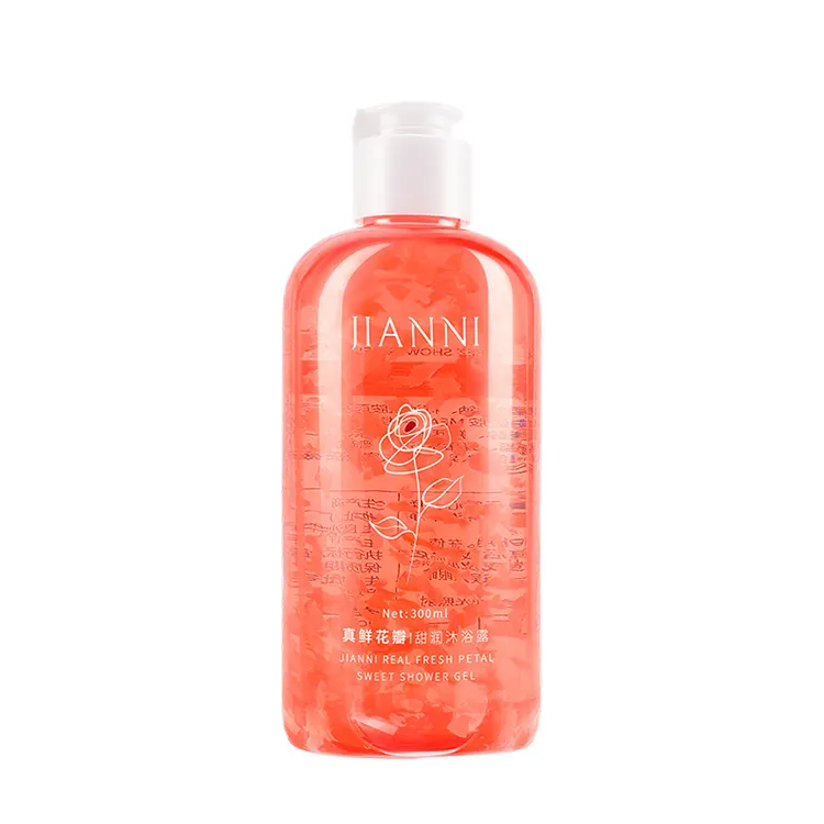 300ml Bulk Luxury Natural Petal Essence Nourishing Sweet Shower Gel Custom Logo Moisturizing Body Care Wash 1021