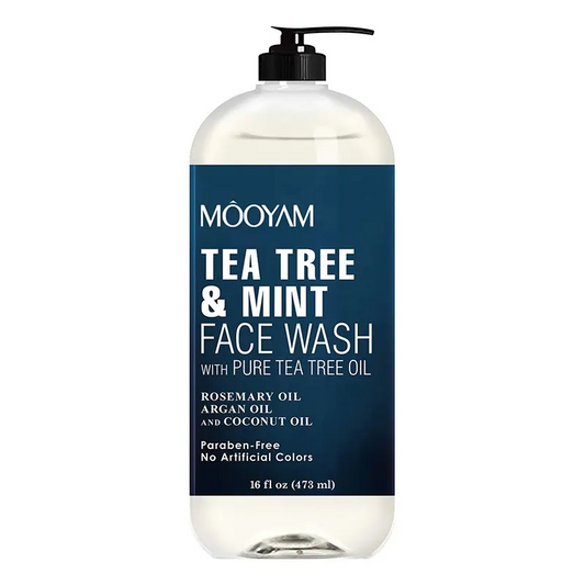 Pure Tea Tree Oil Face Wash Cleanser Acne Fighting Hydrating Liquid Face Soap Customized Own Logo Tea Tree Face Wash With Mint 1056