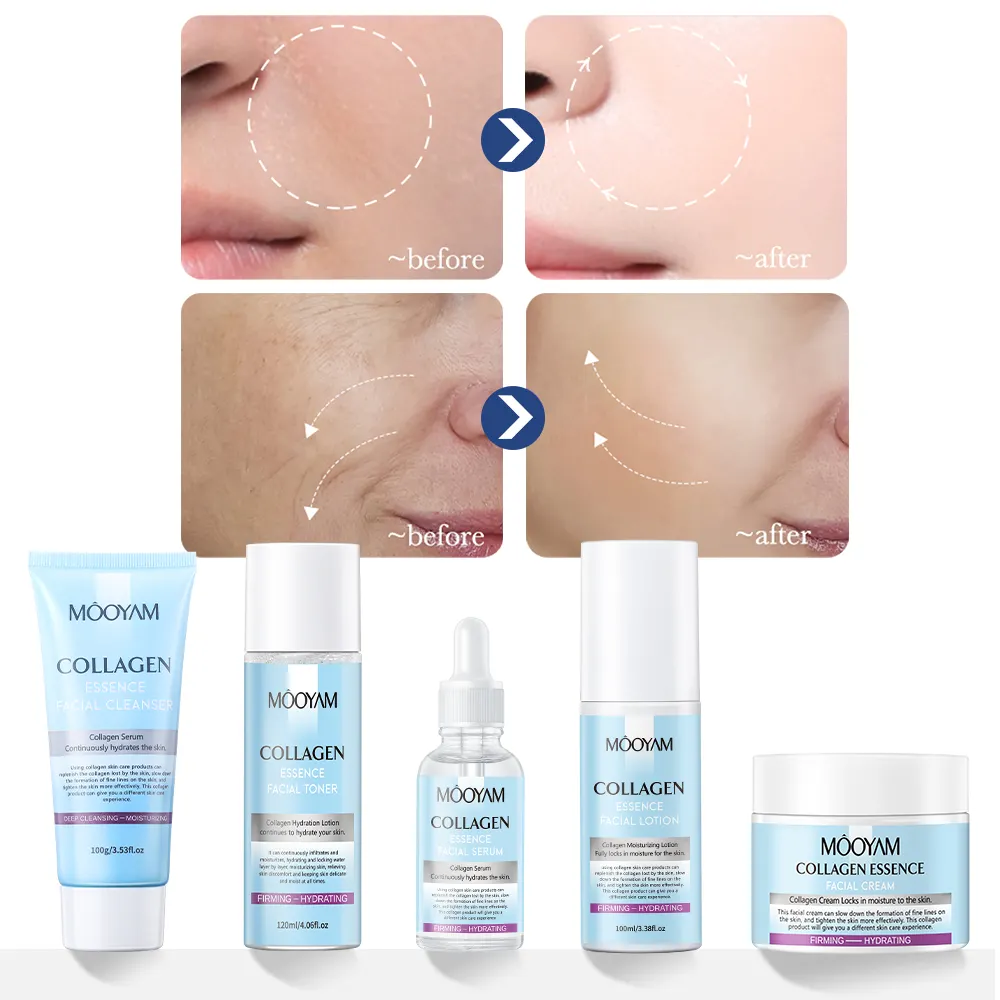 Collagen Hydrating Brightening Toner Lightweight Moisturizer Custom Logo Collagen Korean Beauty Skin Care Set 1138