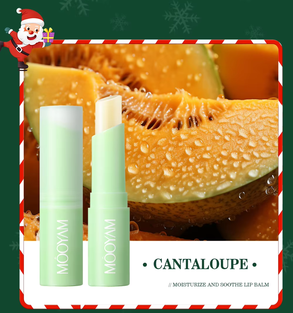 OEM Lip Balm Moisturizing Anti-cracking Cosmetics Natural Christmas Cantaloupe Nourishing Repairing Lip Balm 1142