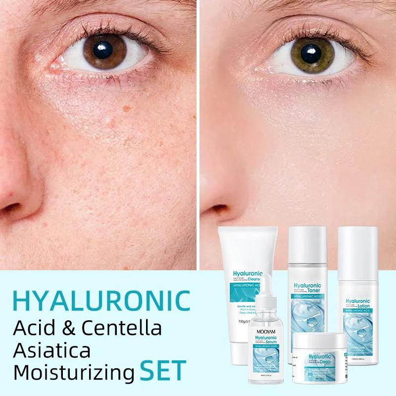 Hot Selling Private Label Nourishing Hyaluronic Acid Moisturizing And Whitening Face Set 1146