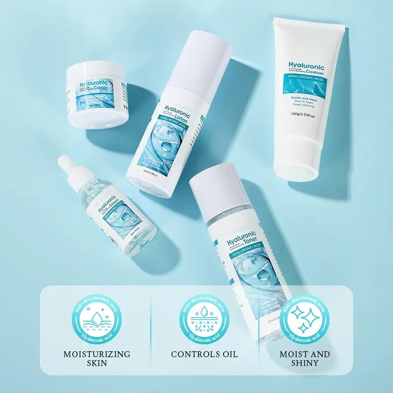 Hot Selling Private Label Nourishing Hyaluronic Acid Moisturizing And Whitening Face Set 1146