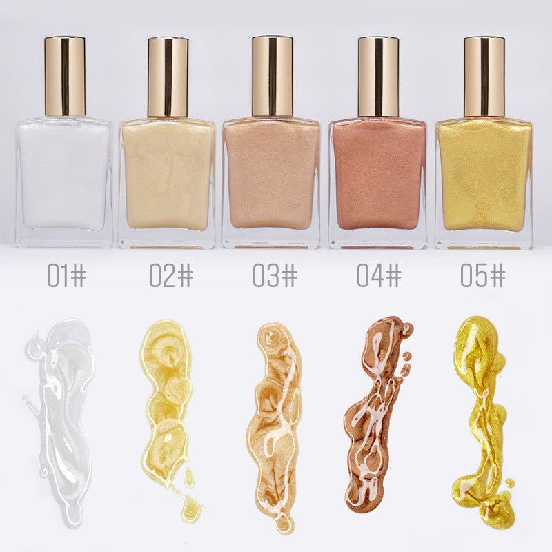 OEM Wholesale Personal Brand Gold Shimmer Oil Highlight Spray, Glitter Highlight Oil, Body Contour Highlight Custom 110