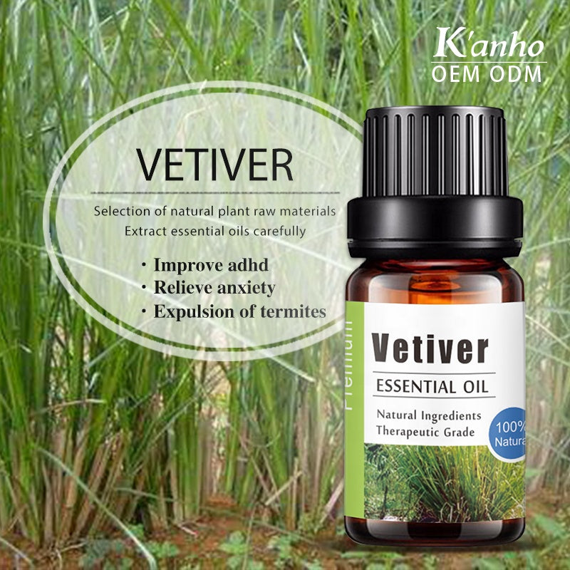 OEM Vetiver Aromatherapy Essential Oil, Private Label Single Massage Essential Oils 045