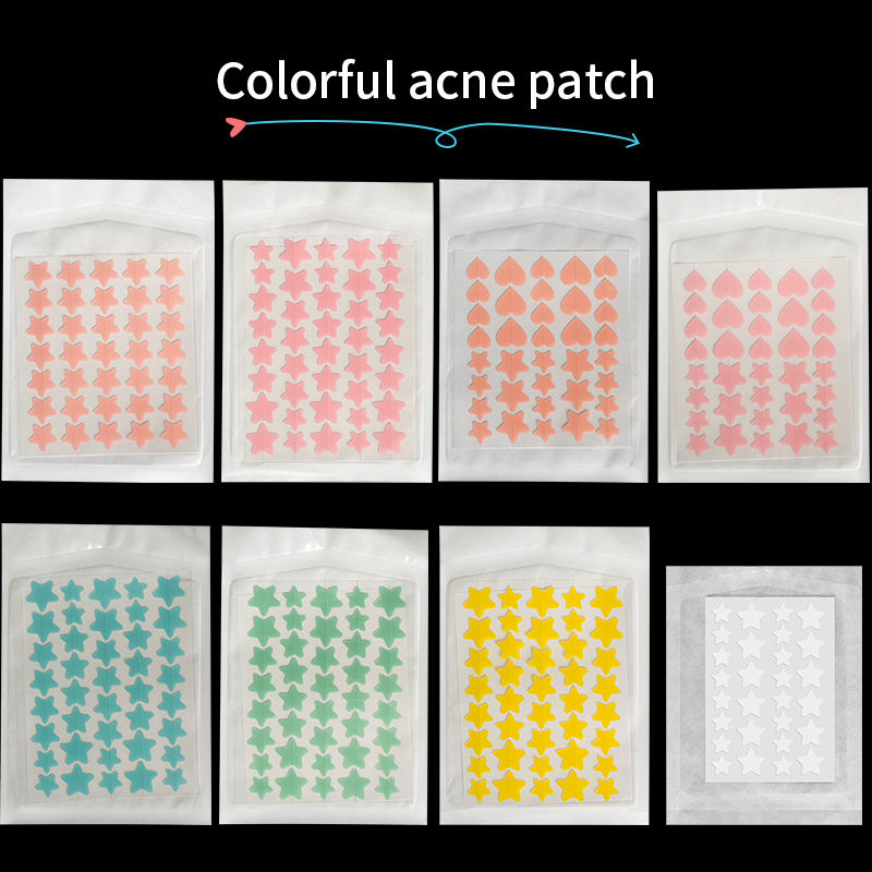 Hydrocolloid Invisible Pimple Treatment Acne Patch Holographic Star&Heart-Shaped Aloe Vera Anti-Aging Cute Effective
