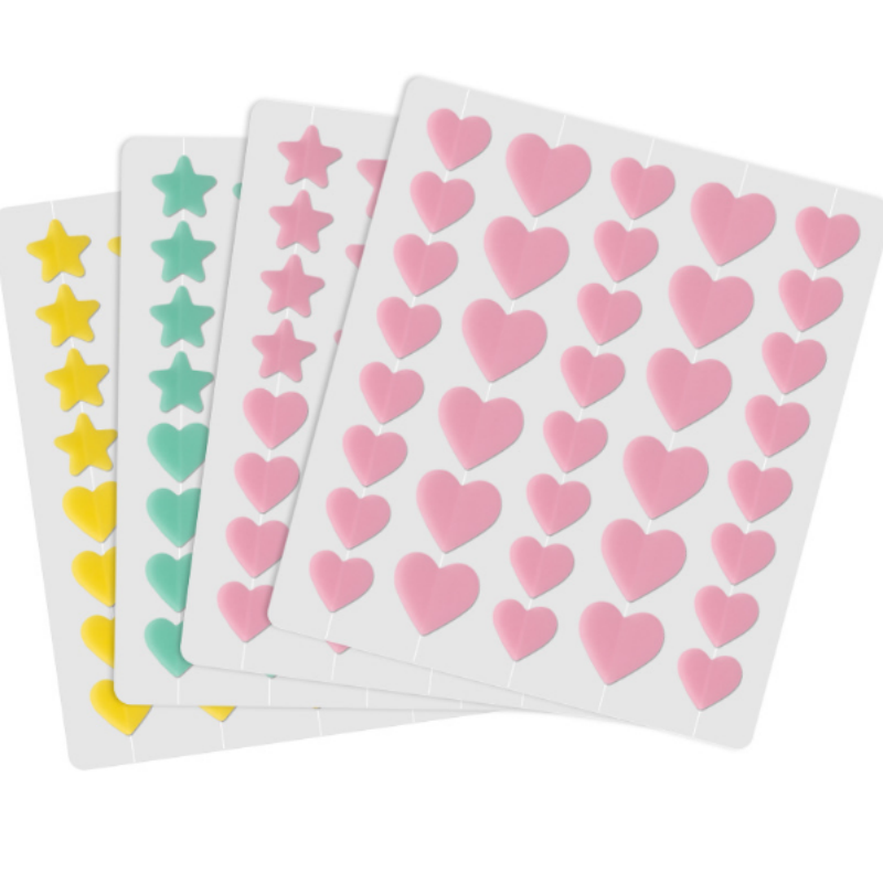 New Heart-Shaped Color Pimple Sticker Waterproof Makeup Pus Absorbing Protection Anti-Acne Beauty Personal Care