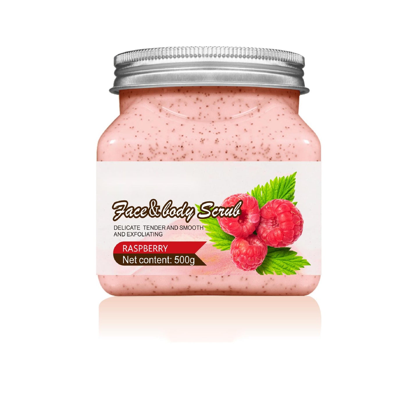 Private Label Raspberry Body Scrub Salt, Sea Salt for Skin Cleansing, Exfoliation, Oil Control, Body Bath Scrub 161