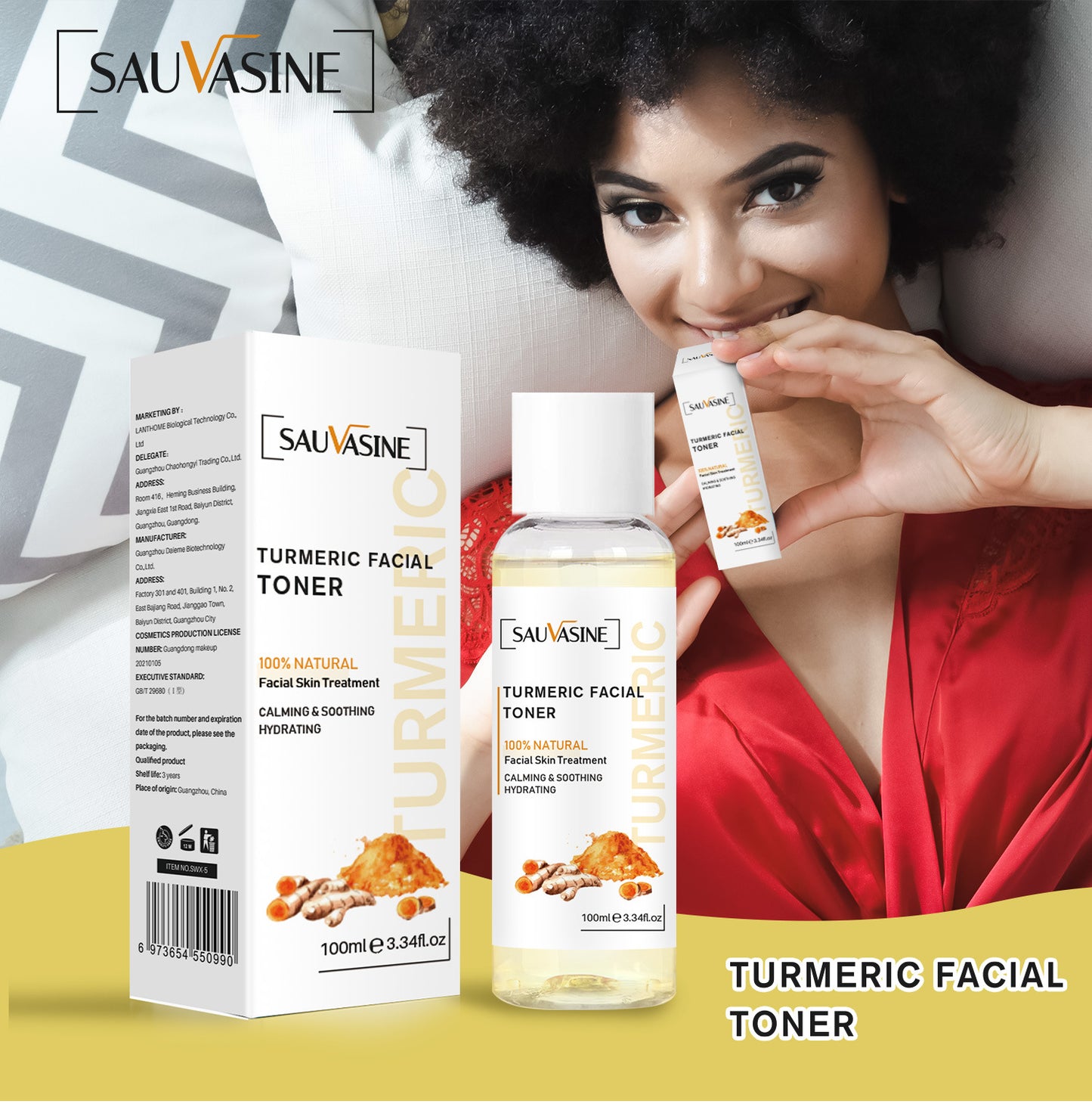 Wholesale Turmeric Toner, Moisturizing, Whitening and Brightening Face Skin Manufacturer 366
