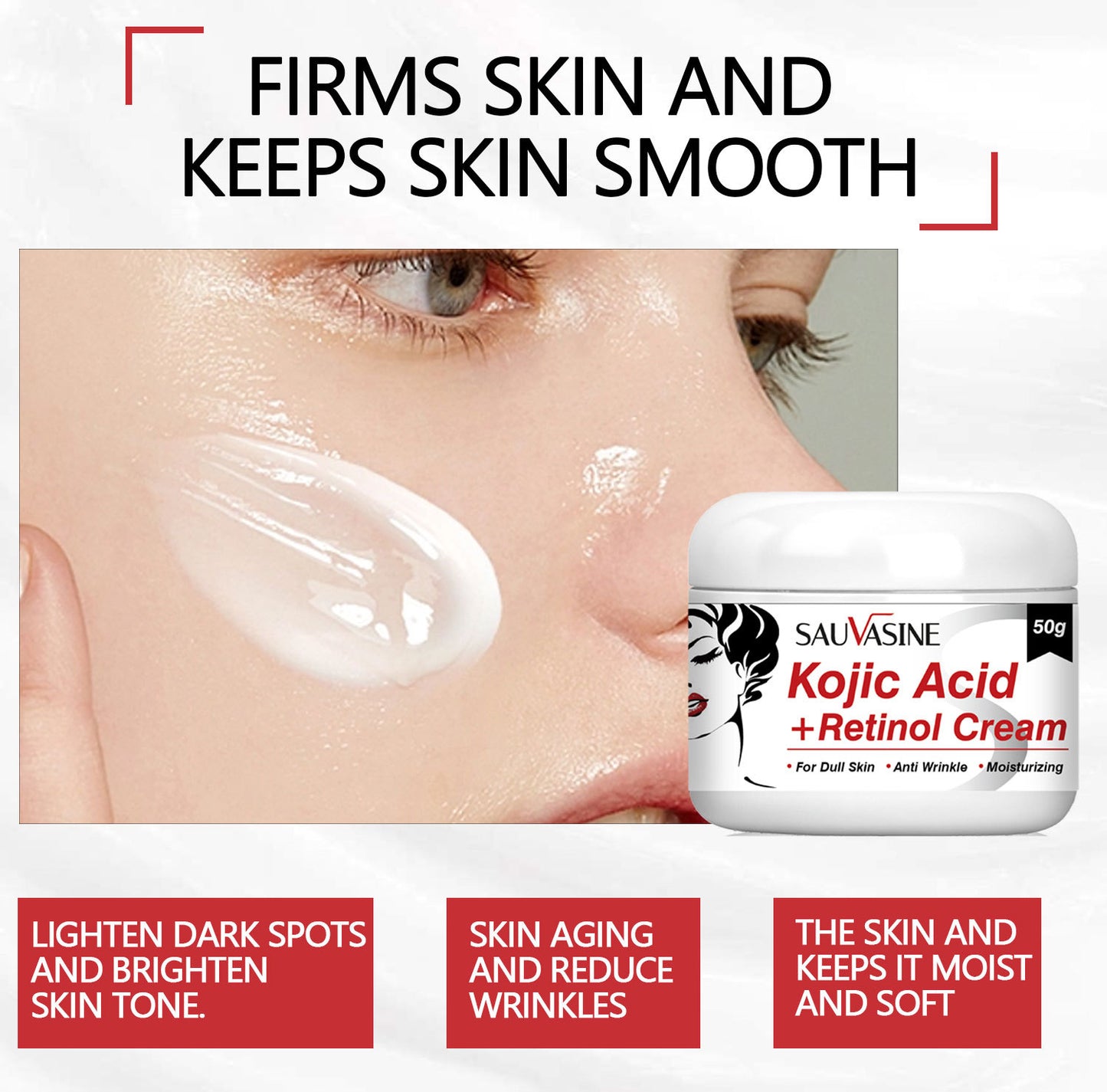 Wholesale Kojic Acid Face Cream, Moisturizing, Brightening Skin Tone, Removing Black Spots 393