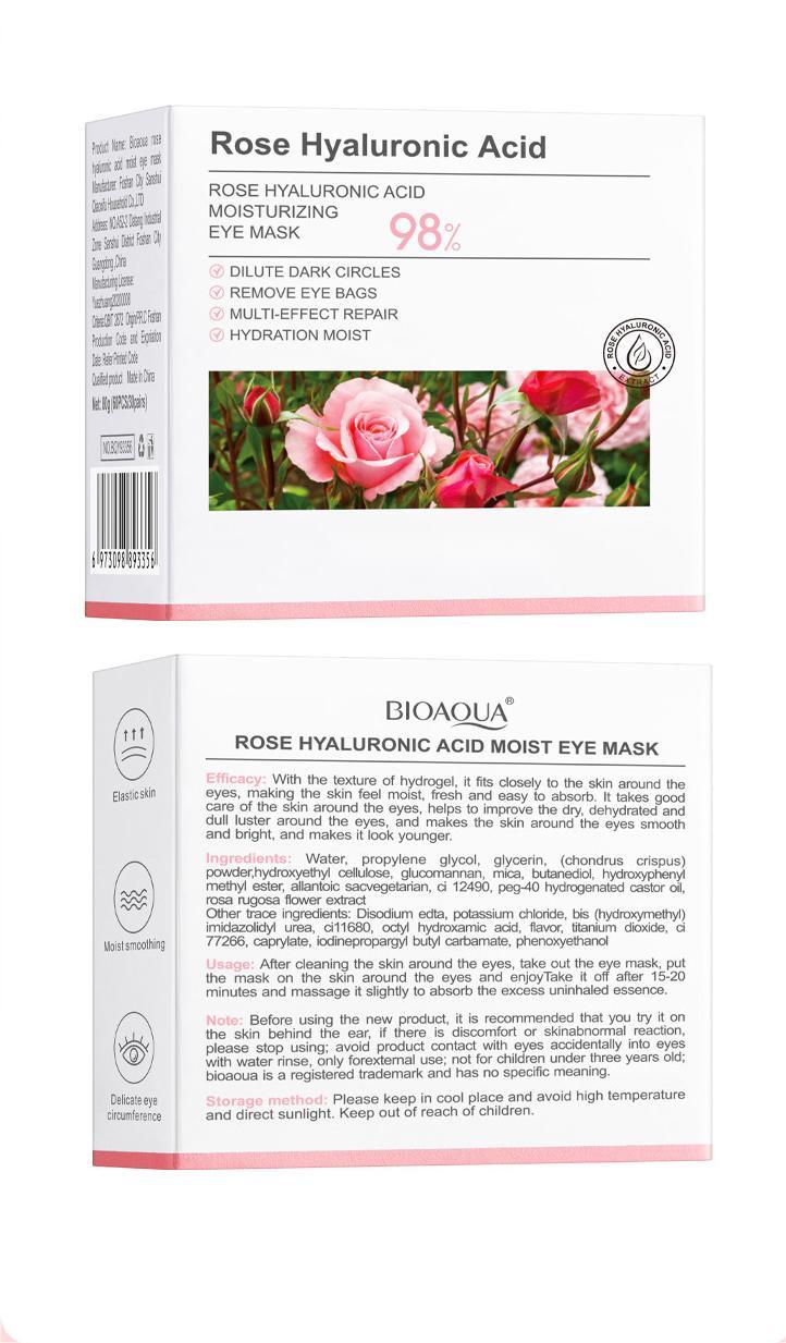 Wholesale Rose Hyaluronic Acid Moisturizing Eye Mask, OEM Private Label Eye Masks Factory 526