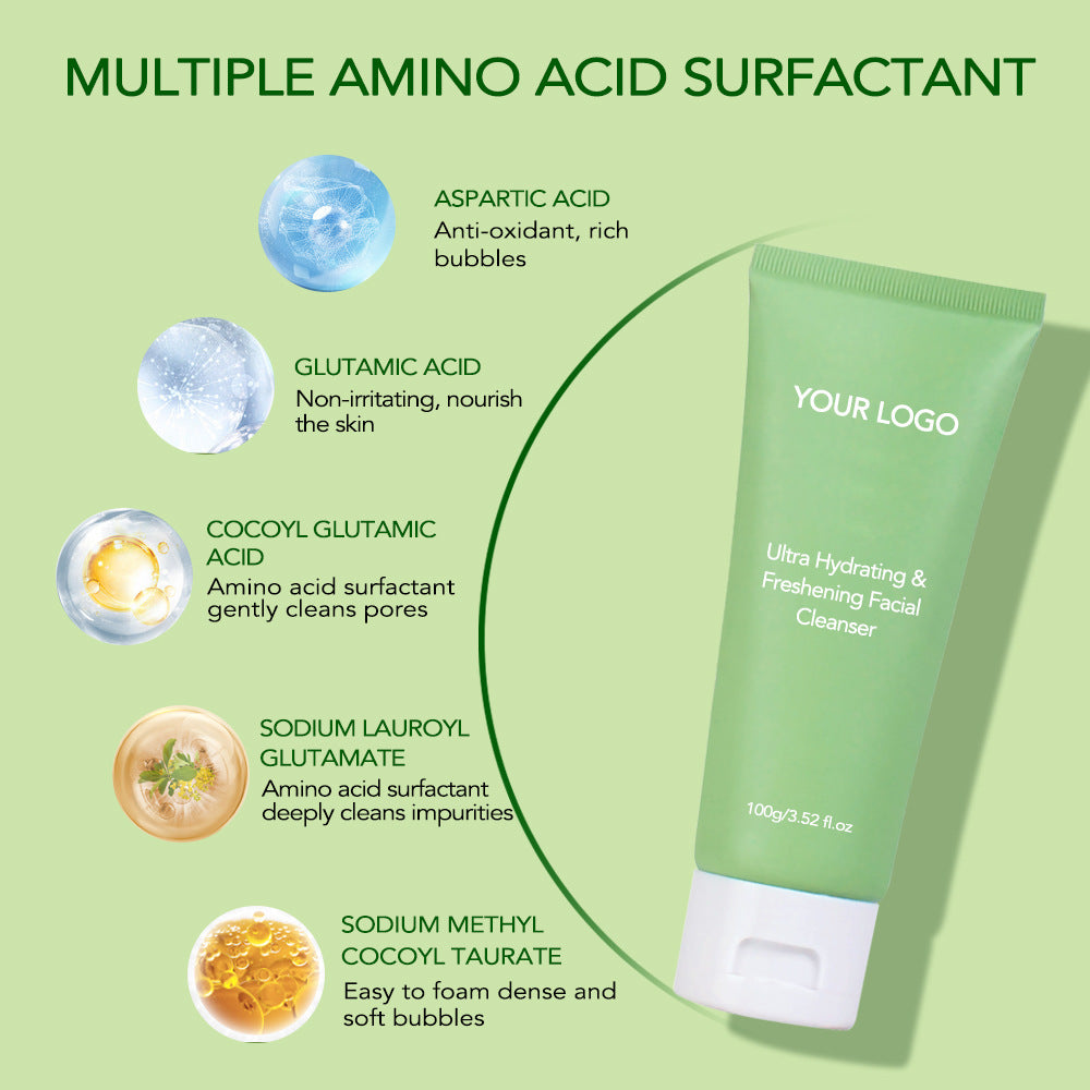 Customized Amino Acid, Green Tea Moisturizing and Refreshing Foaming Cleanser, Oil Control and Moisturizing Facial Cleanser 183
