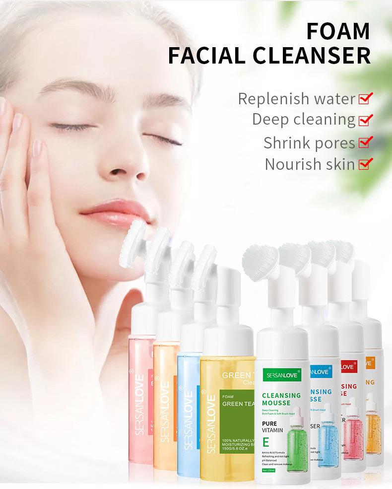 OEM & ODM Customized Pure Vitamin E Cleansing Mousse, VE Serum Moisturizing Facial Cleanser Manufacturer 330