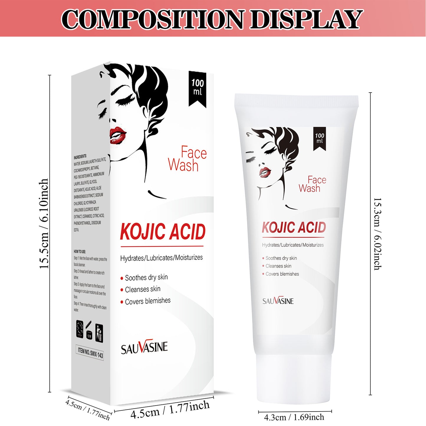 OEM Wholesale Kojic Acid Facial Cleanser, Acne Cleansing Treatment, Pore Shrinking Facial Cleansing 379