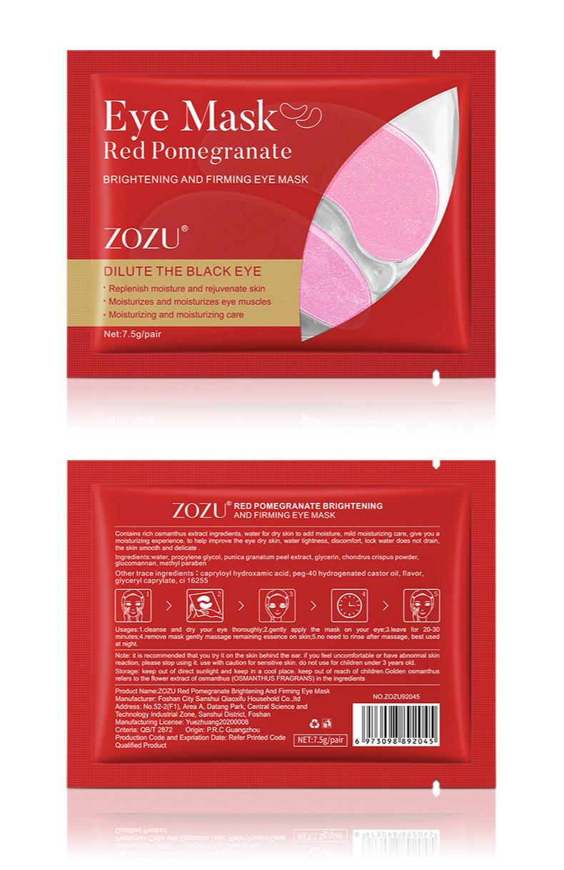 Wholesale Red Pomegranate Brightening and Firming Eye Mask, Dilute Black Eye Masks Supplier 513