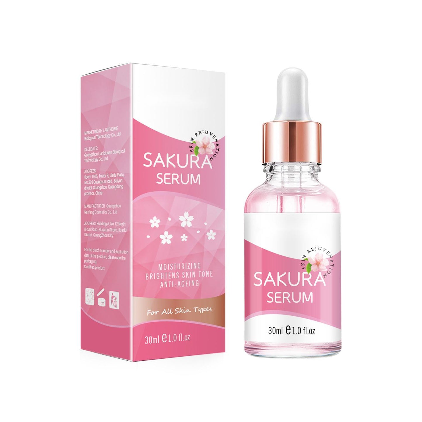Wholesale Sakura Serum, Private Label Cherry Bloosom Essence, Anti-aging and Whitening Serums 423