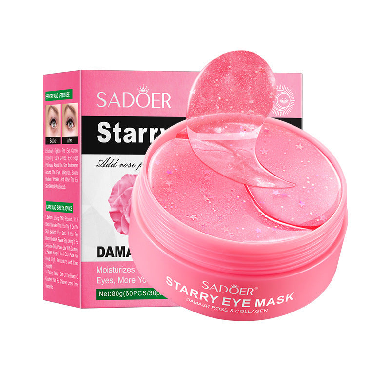 Wholesale Brighten Starry Eye Mask, Damask Rose Moisturizes Eyes Patch, OEM Factory 520