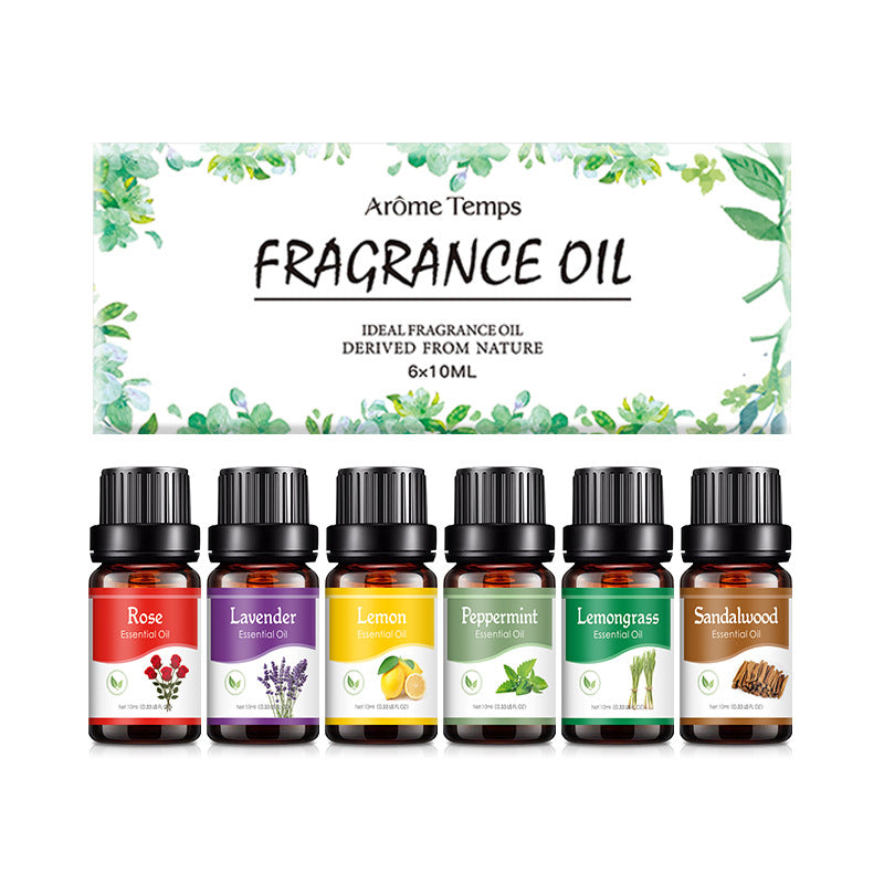 OEM & ODM Rose, Lavender, Lemon, Peppermint, Lemongrass, Sandalwood Fragrance Essential Oil Set with Personal Label 084